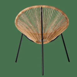 ACAPULCO Chaise Lounge Noir, Naturel