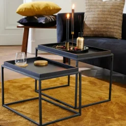 APOLLO Table D'appoint Set De 2 Noir