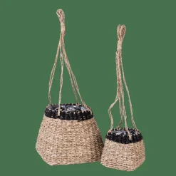 BAKU Pot à Suspendre Noir, Naturel