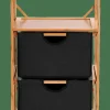 BAMBOO Armoire à 2 Tiroirs Noir, Naturel