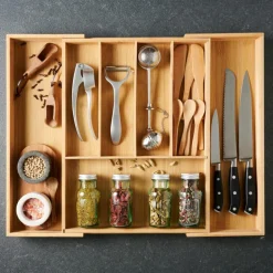 BAMBOO Organisateur Tiroir Escamotable Naturel