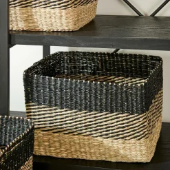 BOBO Panier Tiroir Noir, Naturel