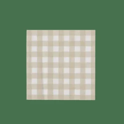 CHECK SAND Set De 20 Serviettes Beige
