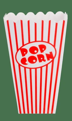 CINEMA Gobelet Pop-corn Set De 8 Blanc, Rouge