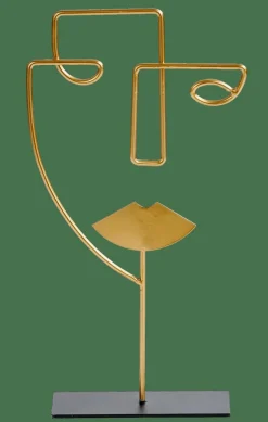 FACE Décoration Sur Pied Doré