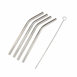 FANCY Pailles à Cocktail Avec Brosse Argent