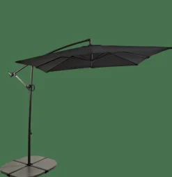 FIJI Parasol Déporté Sans Pied De Parasol Noir