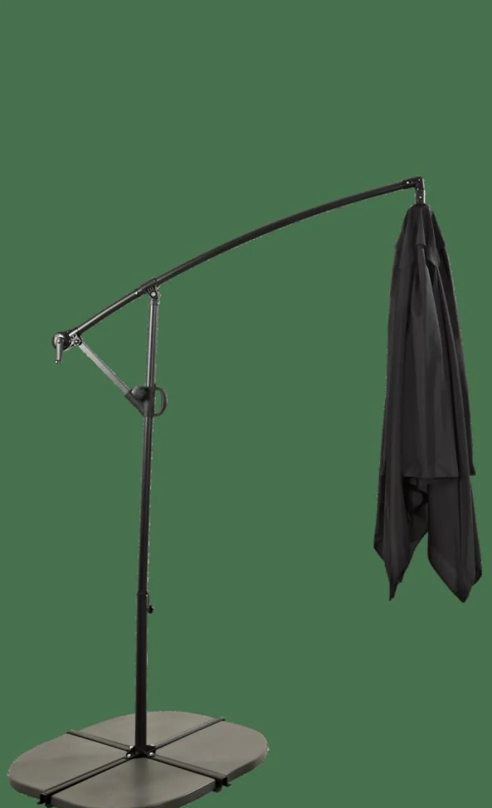 FIJI Parasol Déporté Sans Pied De Parasol Noir