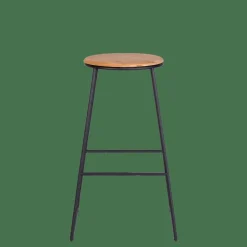 GIULIA Tabouret De Bar Noir, Naturel