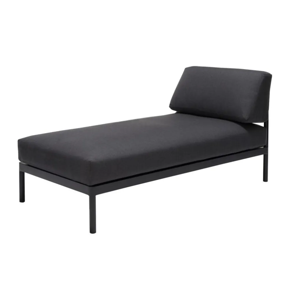 HANNA Chaise Longue Teck Noir