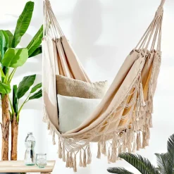 MACRAME Hamac Blanc Blanc Cassé