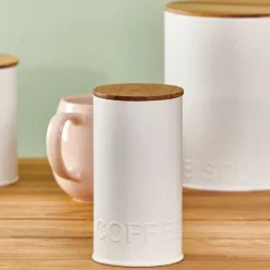 NAGINI Boîte Conservation Capsules Café Blanc, Naturel