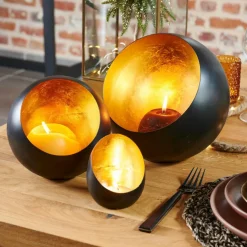 ORION Support Bougie Chauffe-plat Noir