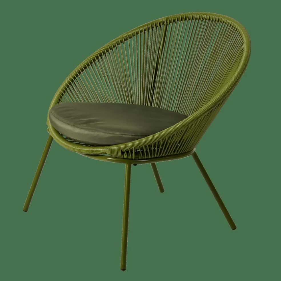 PAPAYO Chaise Lounge Avec Coussin Vert