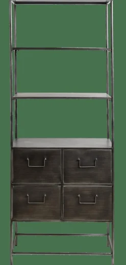 PHARMA Étagère Murale Avec 4 Tiroirs Noir