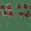 PINECONE Pommes De Pin Set De 6 2 Couleurs Blanc, Argent