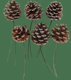 PINECONE Pommes De Pin Set De 6 2 Couleurs Blanc, Argent