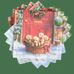 PUPPIES Set De 20 Serviettes Multicolore
