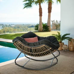 ROCKO Chaise à Bascule Noir