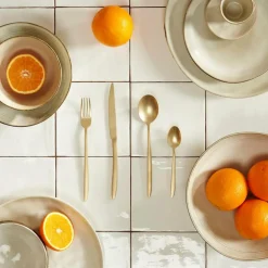 ROXANNE Couverts 16 Pièces Doré Clair