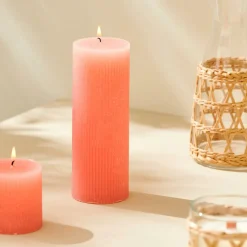 RUSTIC Bougie Côtelée Mauve