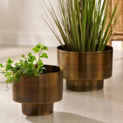 SATURN Pot De Fleurs Bronze