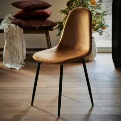 SILKE Chaise De Salle à Manger Caramel