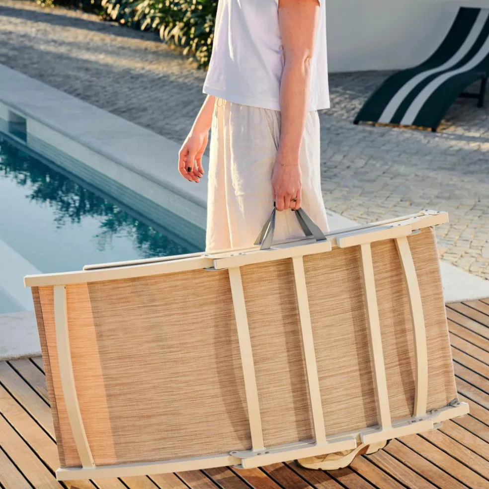 SILVES Chaise Longue Set De 2 Sable