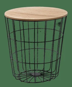 WIRE Table D'appoint Noir, Naturel