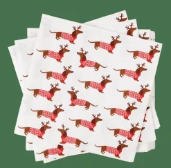 X-MAS DOG Set De 20 Serviettes Multicolore